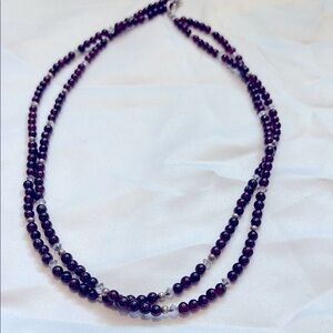 Small red glass bead necklace.
